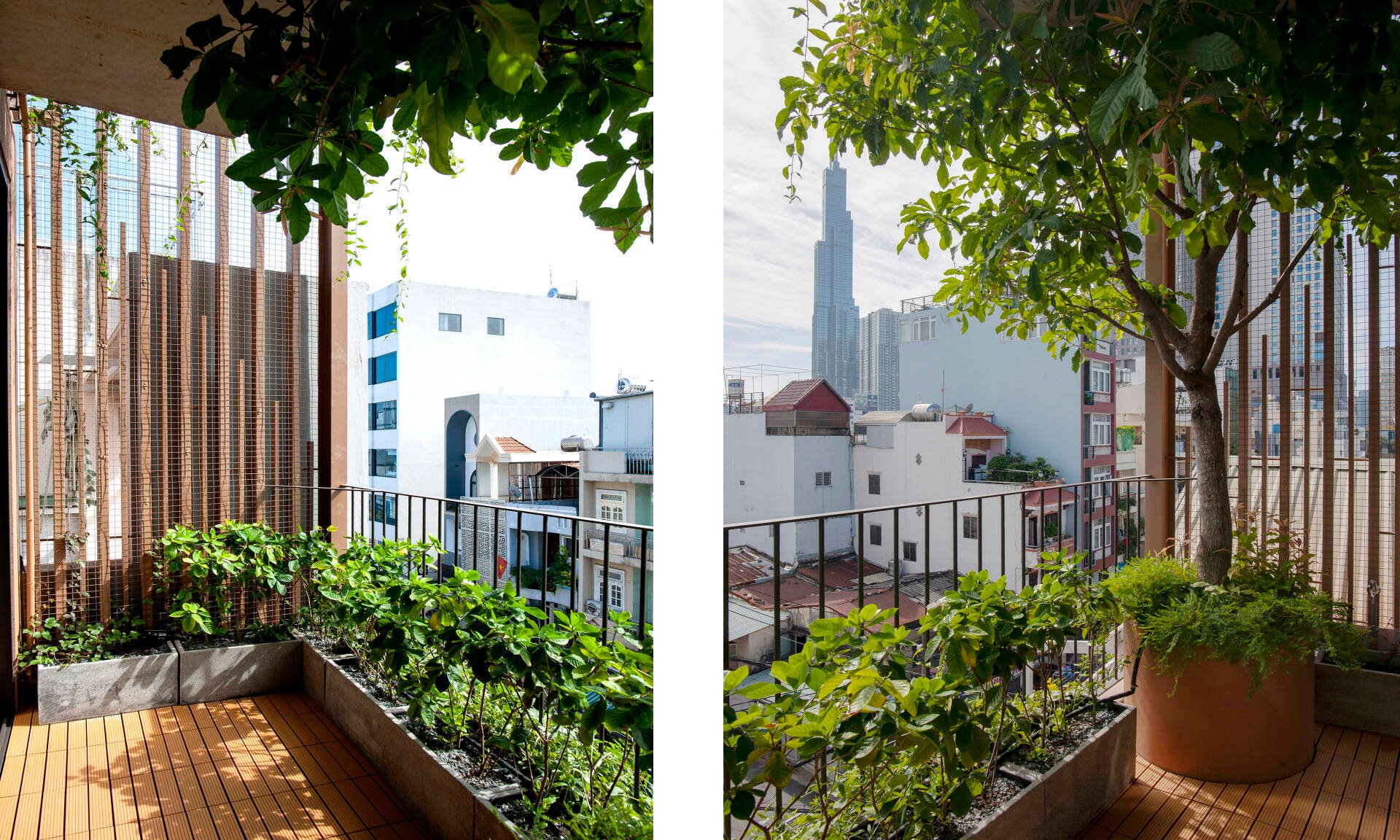Những mẫu thiết kế nhà phố có ban công xanh thoáng đẹp hiện đại